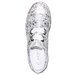 Pantofi piele naturala copii, fete - alb, argintiu